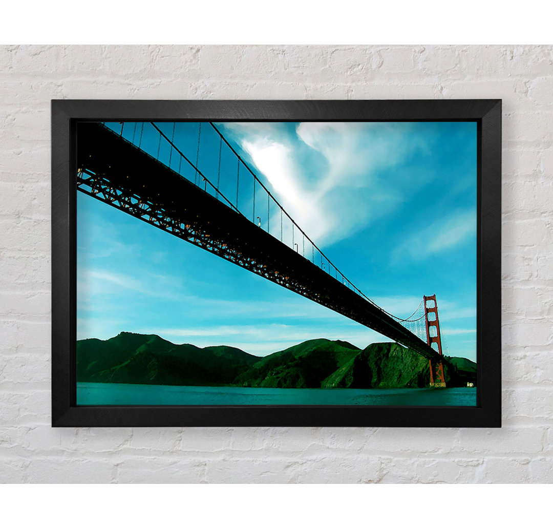 San Francisco Golden Gate Bridge Blue View - Einzelner Bilderrahmen Kunstdrucke