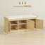 Banc de chambre à coucher avec portes tressées et housse de coussin amovible-131300903