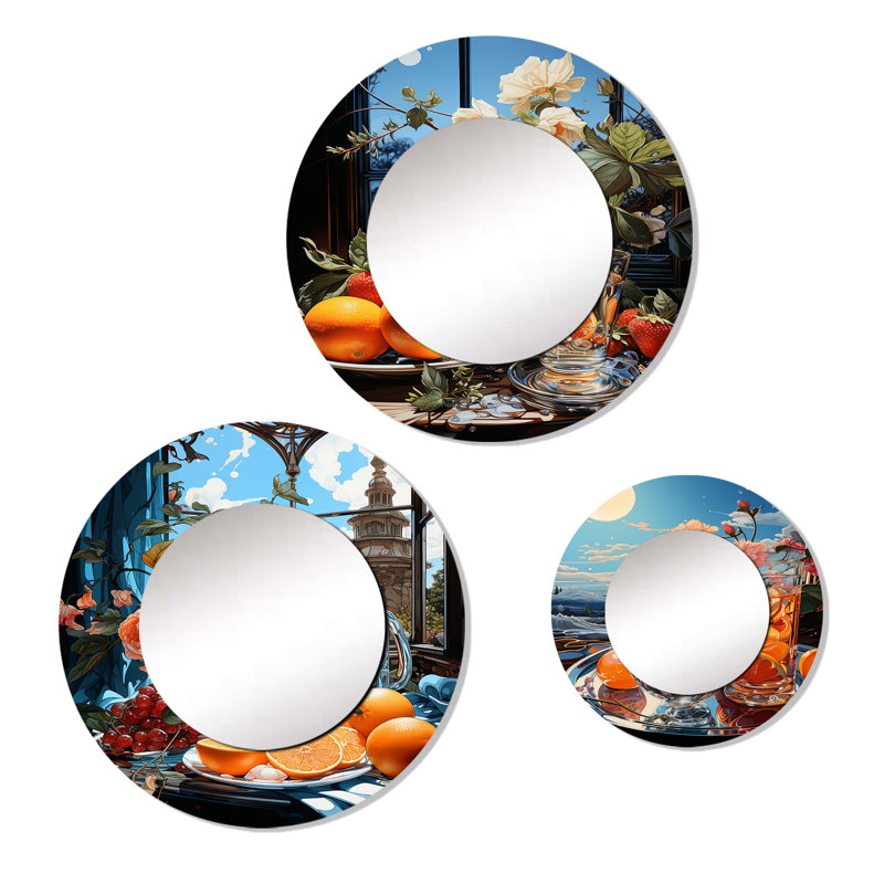 Miroir mural rond en aluminium Cappelli