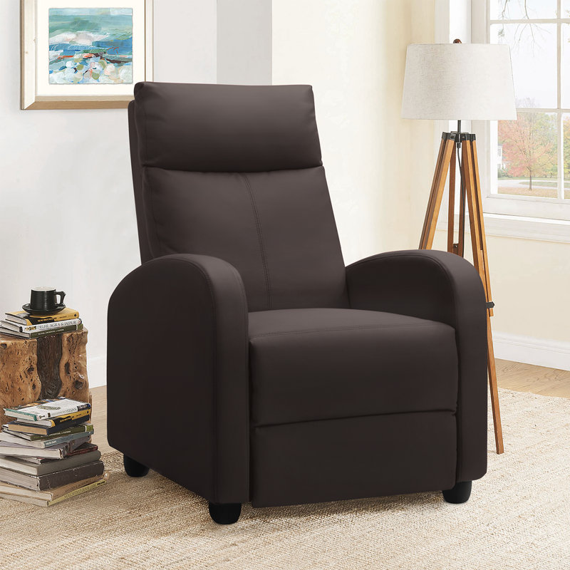 Fauteuil inclinable manuel en simili cuir Eshel, Similicuir brun