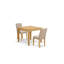 Ensemble de table de salle à manger 3 pièces pour petits espaces comprenant une table carrée en bois et 2 chaises de salle à manger Parson en tissu brun clair clair, chêne-1689694924-1619815900-1619815903