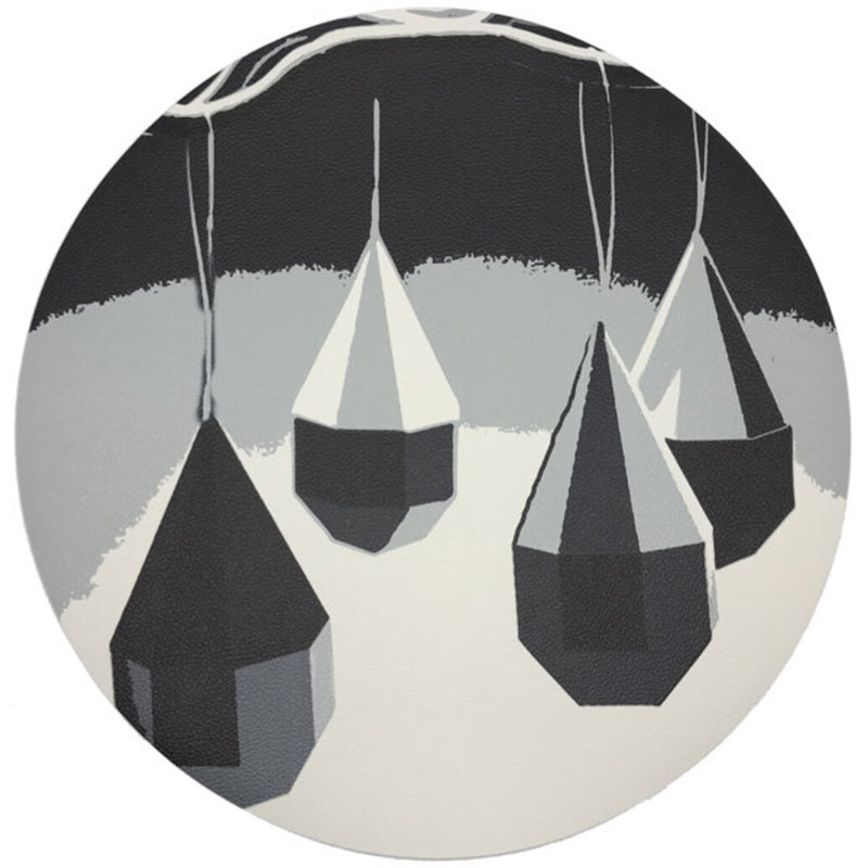 Ornaments Pebble 16" Vinyl Placemat, Black/White