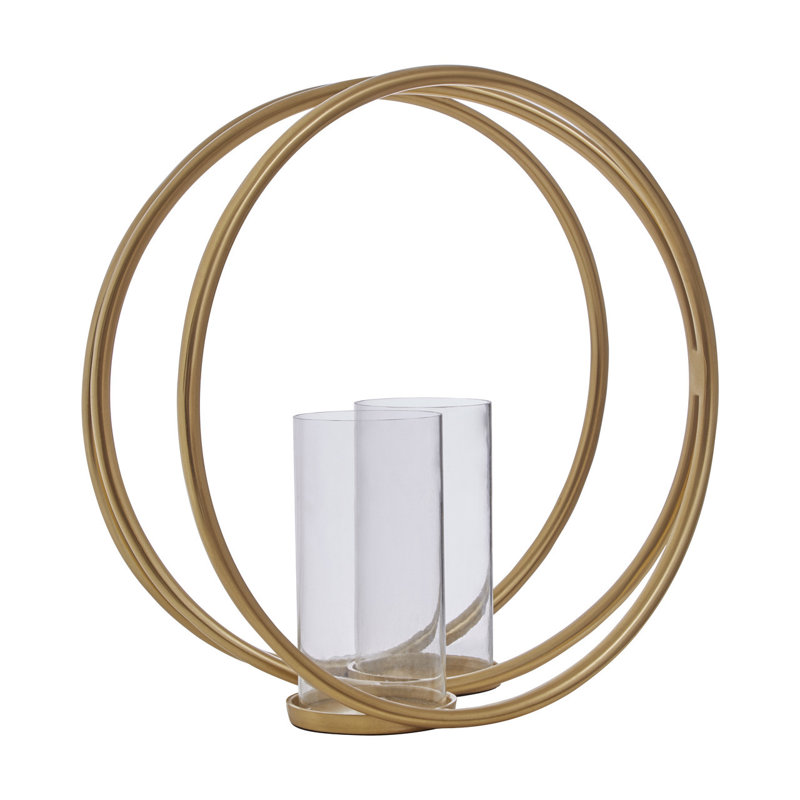 Aura Glass Tabletop Hurricane, 45cm H x 24cm W x 24cm D