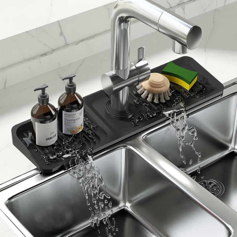 Sink Splash Guard Behind Faucet