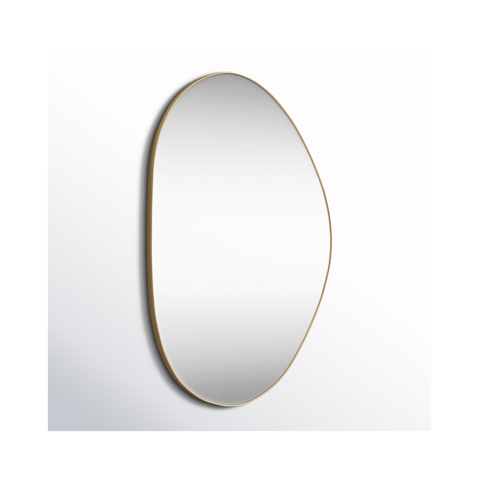 Kest Metal Asymmetrical Wall Mirror, Gold, 36" x 24"