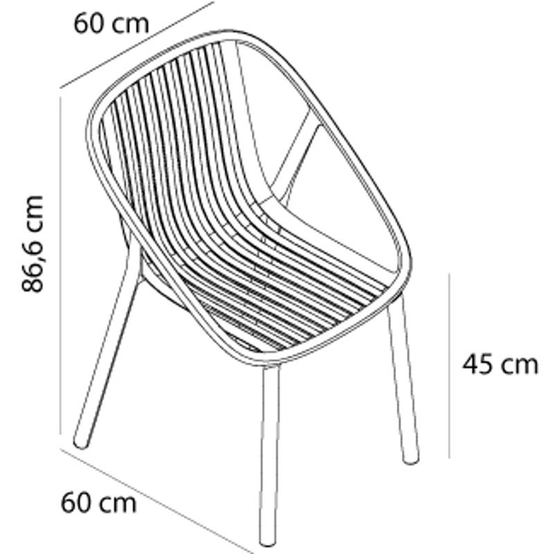 Bini Outdoor Dining Side Chair, Dark Gray