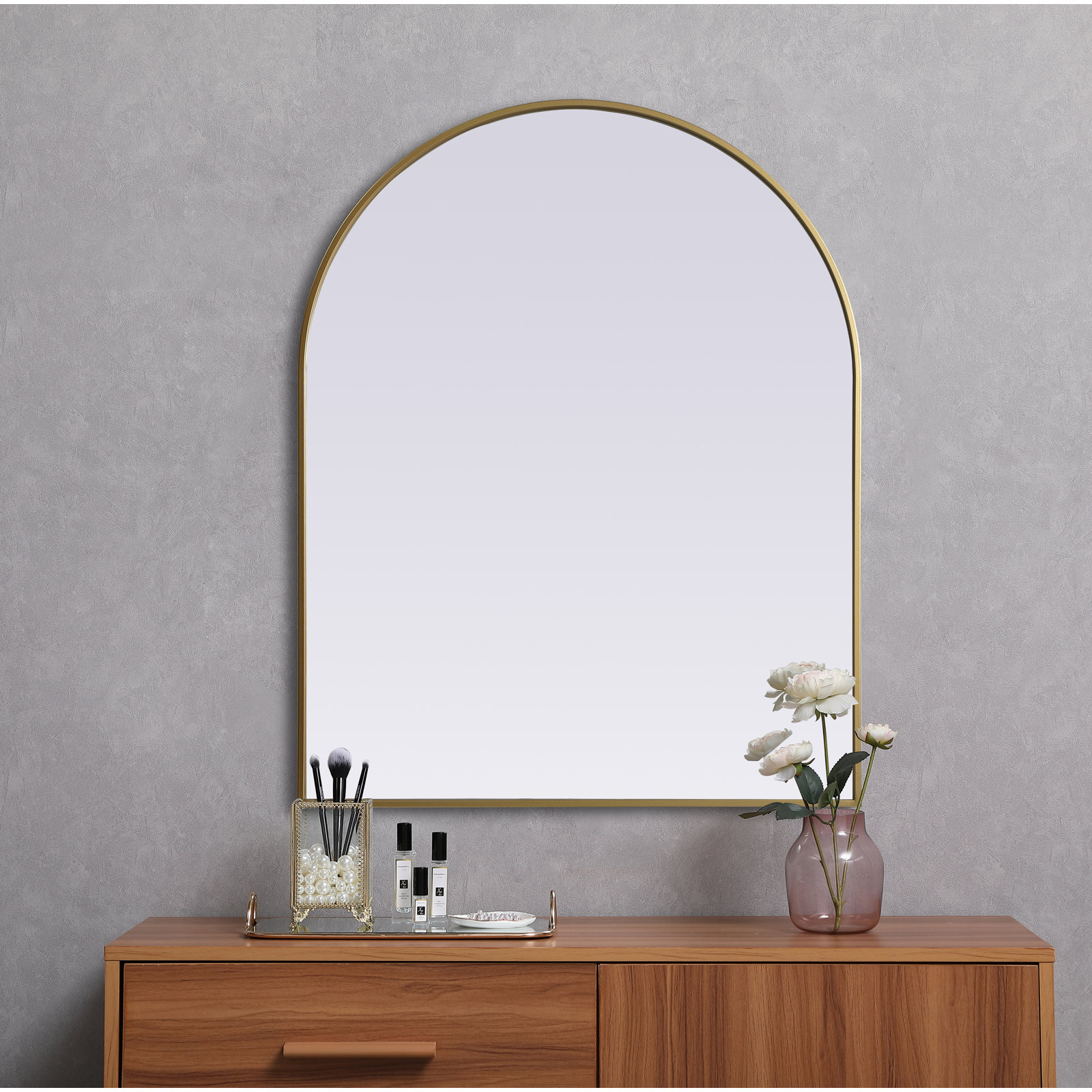 Sabine 36" Accent Mirror, Brass, 42" x 33"
