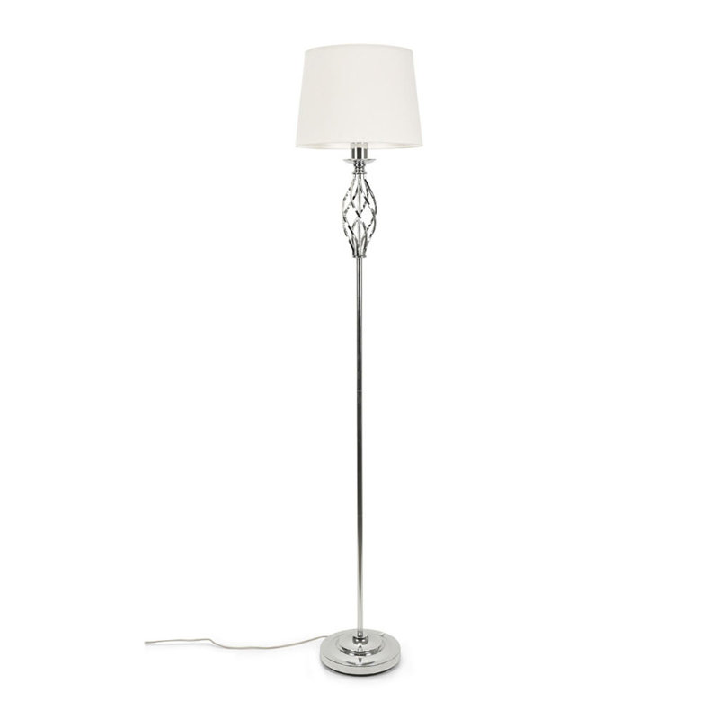 Anceline 151.5cm Traditional Floor Lamp, Chrome