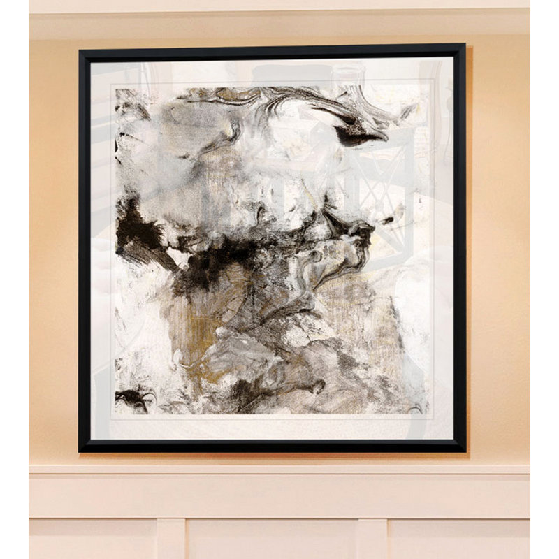 Marble Onyx II - impression d'art graphique, H 30,5 po x l 30,5 po x P 1,5 po, Cadre plastique noir