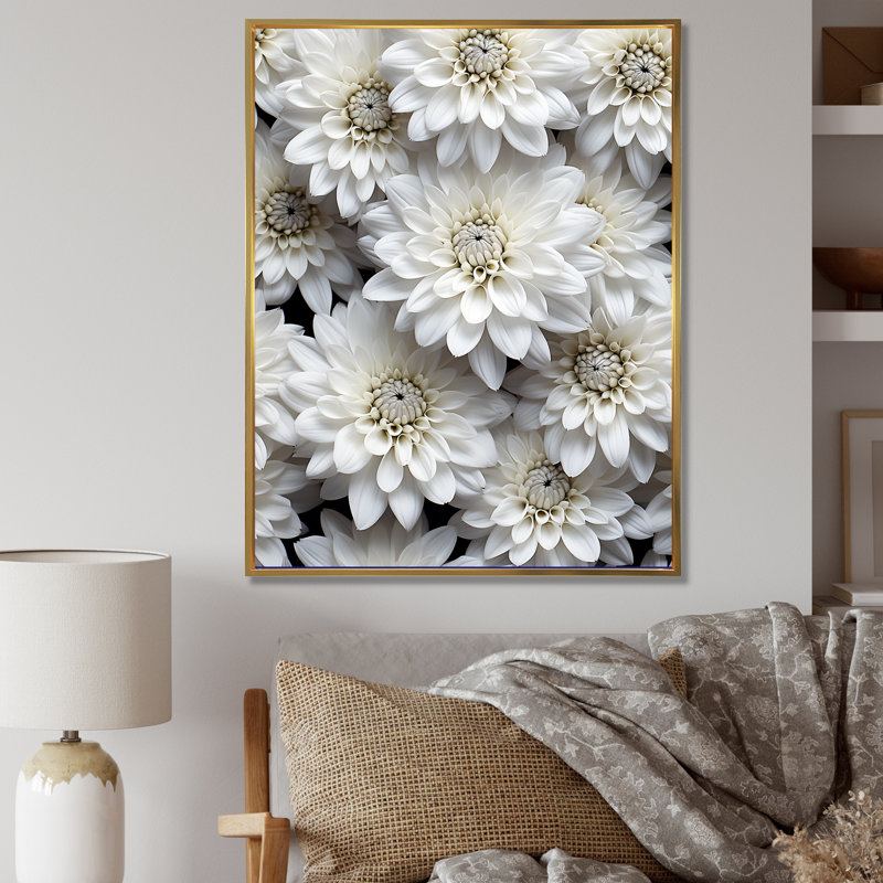 Minimalisme des mamans en noir et blanc sur toile, H 32 po x l 24 po x P 1 po, Cadre flottant doré