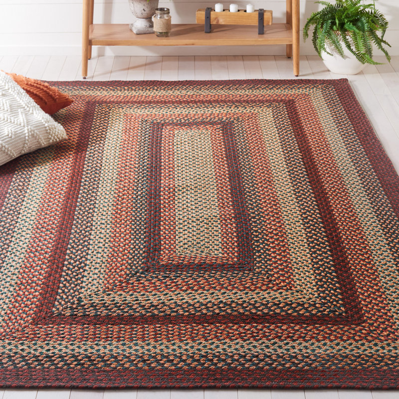 Halimat Flat Weave 0.92 Cotton 0.08 Others Geometric Rug, Rectangle 5' x 8'