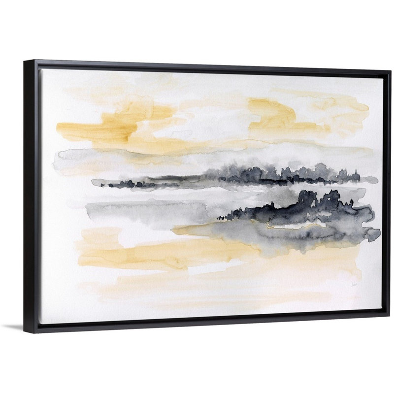 Whispering Wind II - reproduction d'art sur toile, H 17,7 po x l 25,7 po x P 1,75 po, Cadre flottant noir