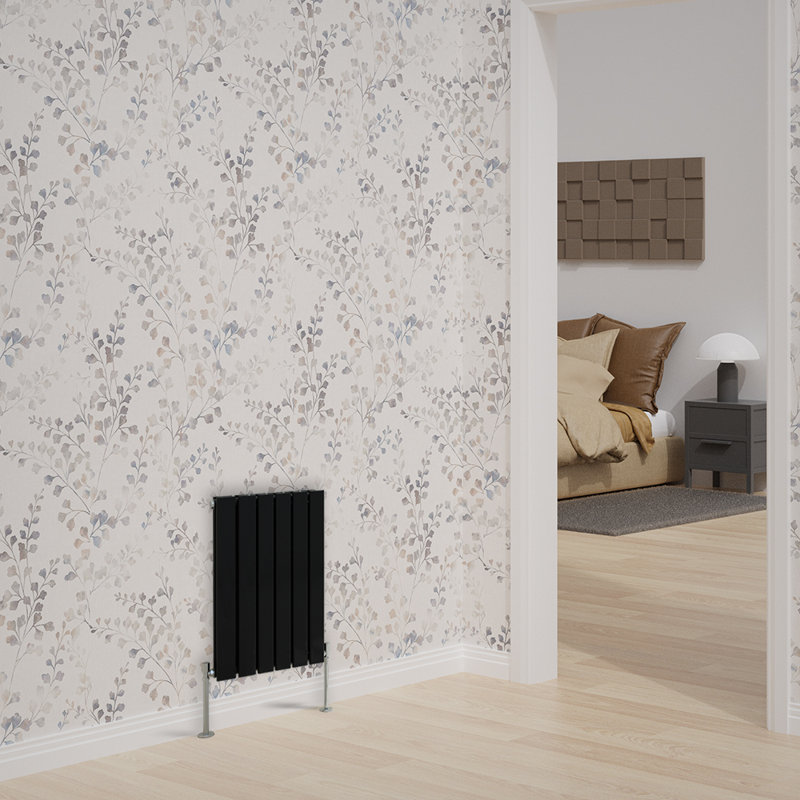 Brock Horizontal Double Flat Panel Radiators 600x408mm, Black, 600mm x 408mm