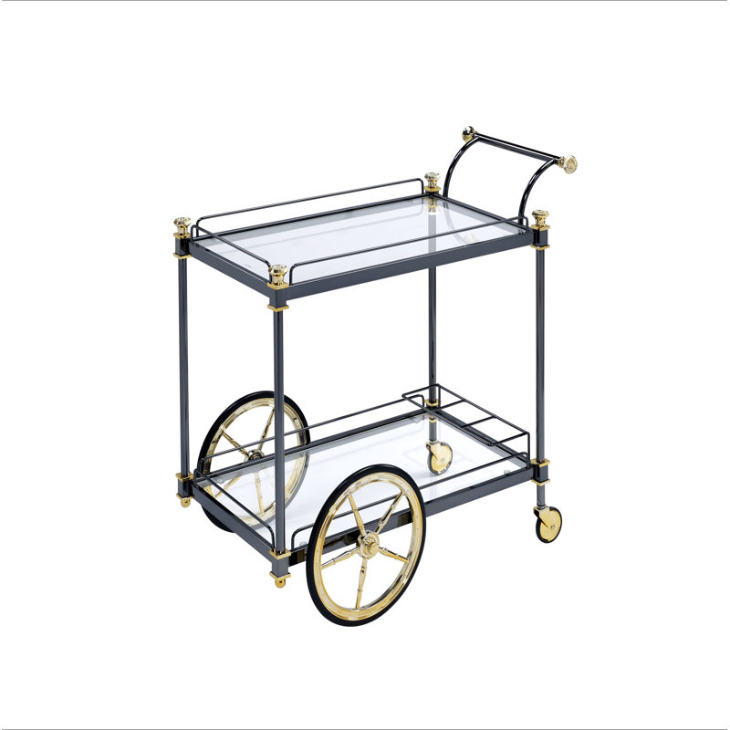 Chariot de service en verre transparent Cyrus