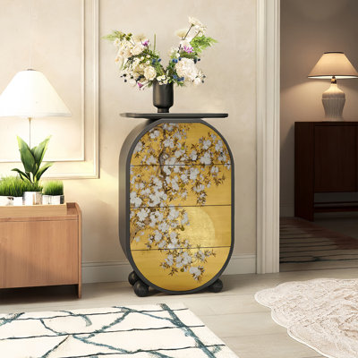 Solid Wood Living Room Bedroom 4-Drawer Cabinet