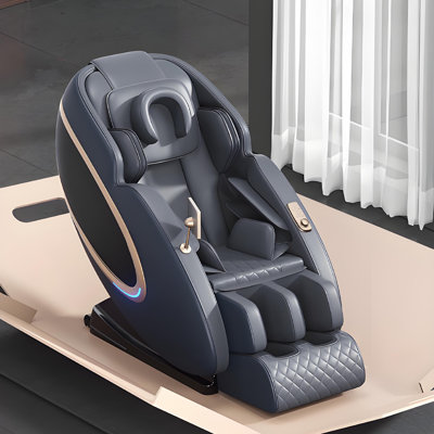 Fauteuil de massage électrique bleu ardoise multifonctionnel avec fonction chauffante