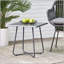 Table d'appoint moderne en acier avec pieds en forme de X et finition complémentaire, parfaite pour l'extérieur ou l'intérieur-1766435901