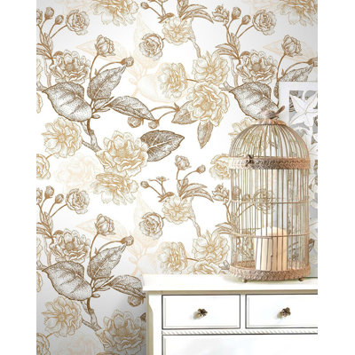 American Style Vintage Flowers Classic Removable Wallpaper