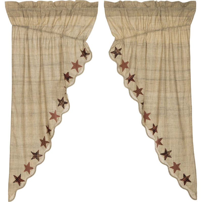 Abilene Star Geometric Semi-Sheer Rod Pocket Curtain Panels