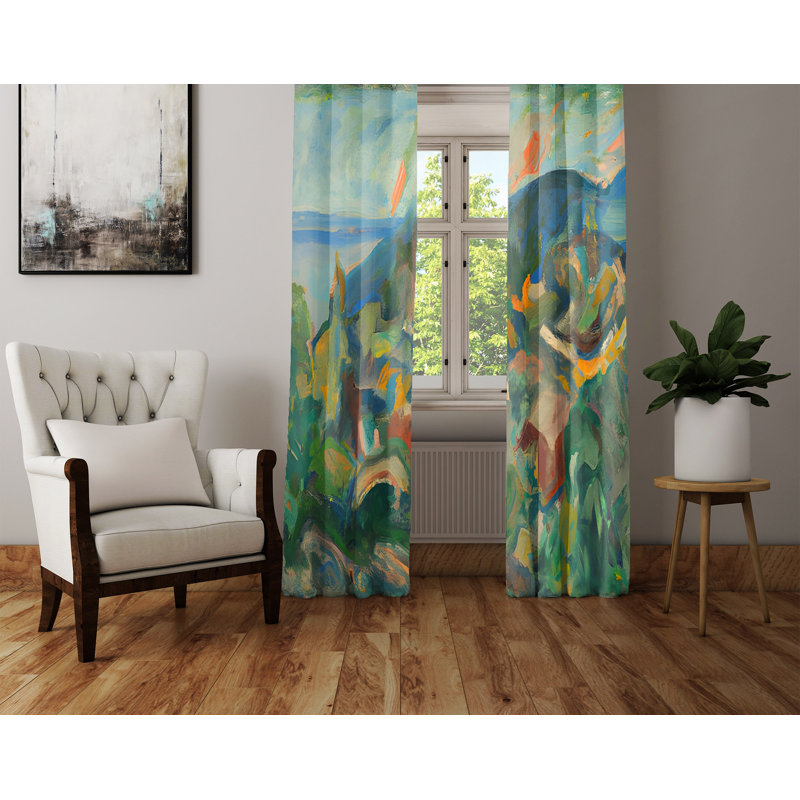 Devione Semi Sheer Curtain Pair, 56" W x 78" L