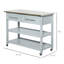 Îlot de cuisine mobile avec surface en acier inoxydable, 2 tablettes ouvertes, tiroirs, gris, pour un dessus de chariot polyvalent et polyvalent