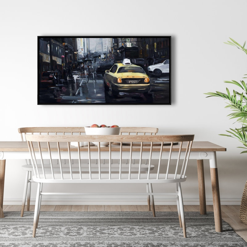 New york in the dark - 24"x48" Framed canvas