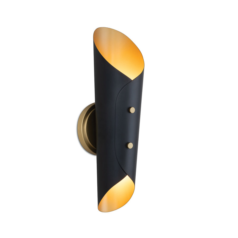 Vest Sconce (White and Natural Brass), Black