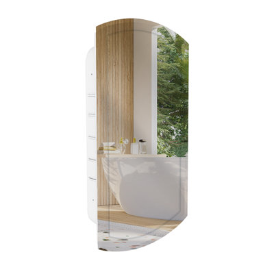 Roquemore 16'' W 30'' H Recessed Frameless Medicine Cabinet with Mirror and 3 Adjustable Shelves