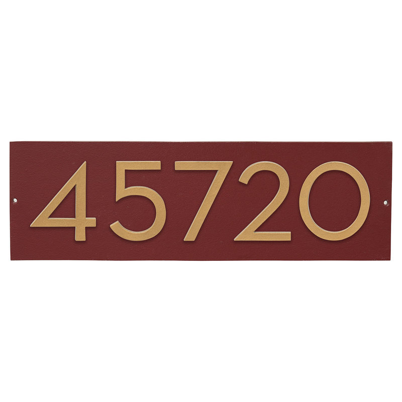Rectangle Wall Plaque, Brick Red/Gold, Yes