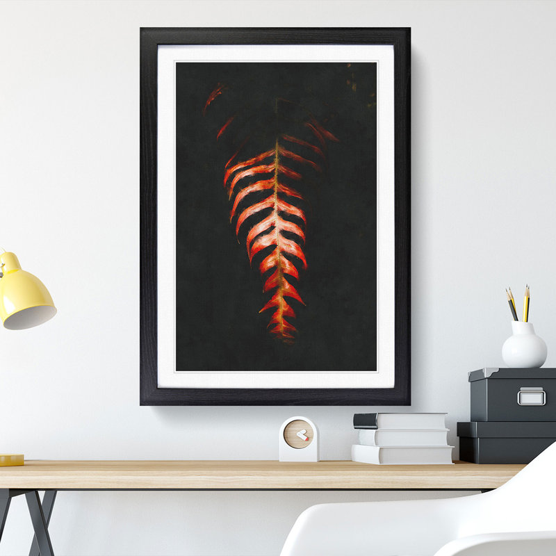 Leaf in the Light - Framed Print, 63cm H x 45cm W x 2cm D, Black Framed