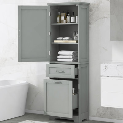 Grande armoire de rangement pour salle de bain, armoire de rangement autoportante
