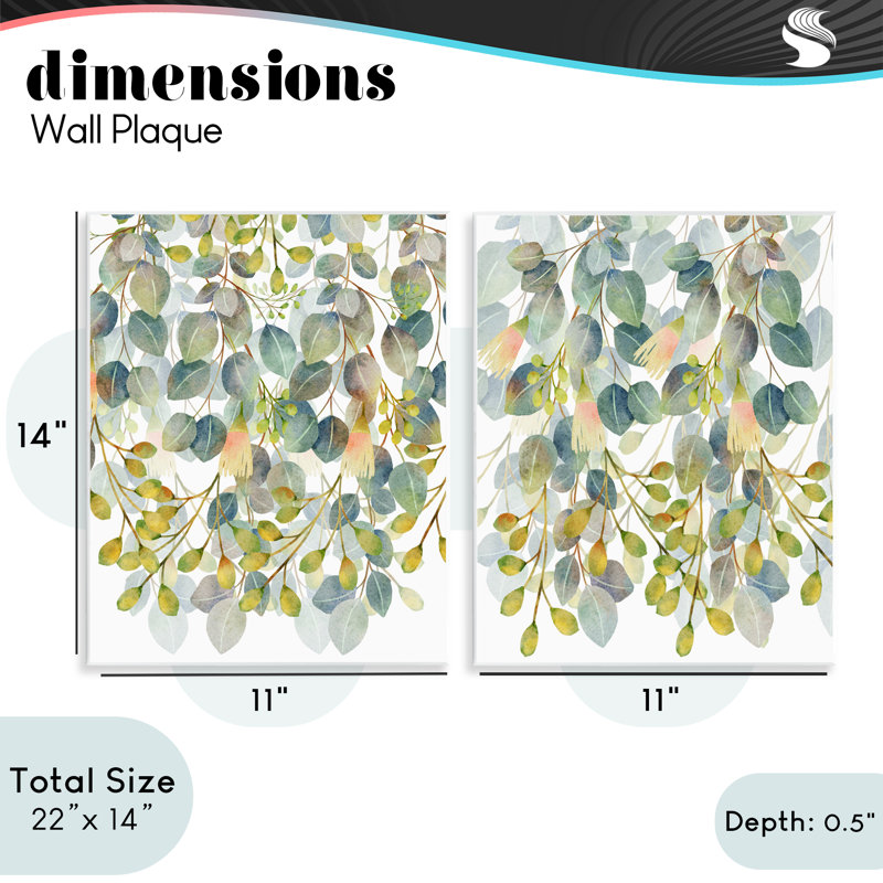 Ensemble de 2 plaques murales Layered Ivy Hanging Botanicals, design par Marcus Prime