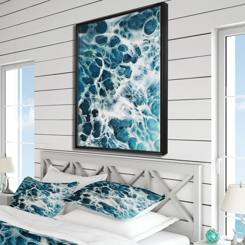 «Waves Epoxy Resin Art IV», reproduction d'art sur toile, H 32 po x l 24 po x P 1 po, Toile avec cadre noir