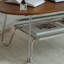 Table basse ovale en acier inoxydable