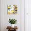 Key storage cabinet, Opens to the left, 30x30x5, White, Lemons and cups on a blue background, 