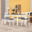 Ensemble de table de salle à manger 6 pièces avec banc et chaises rembourrées-393126650-393126651-393126655