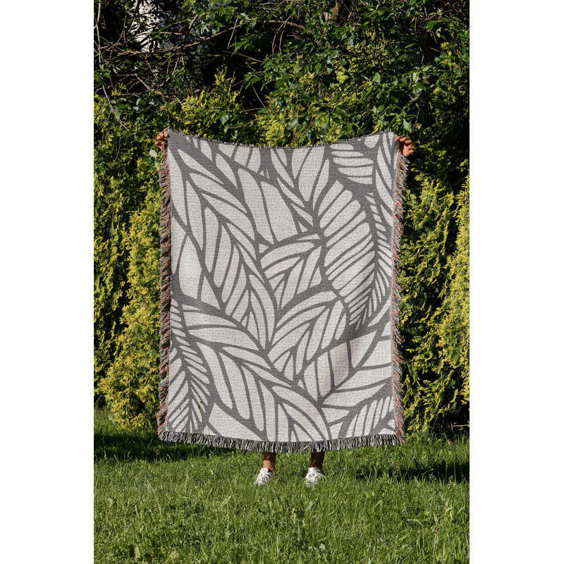 Jeté en coton Caro, Gris, 50 x 60