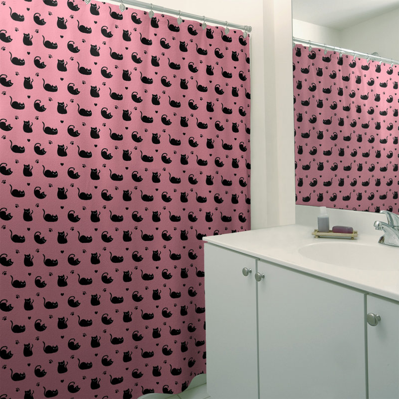 Rideau simple pour chat, Rose