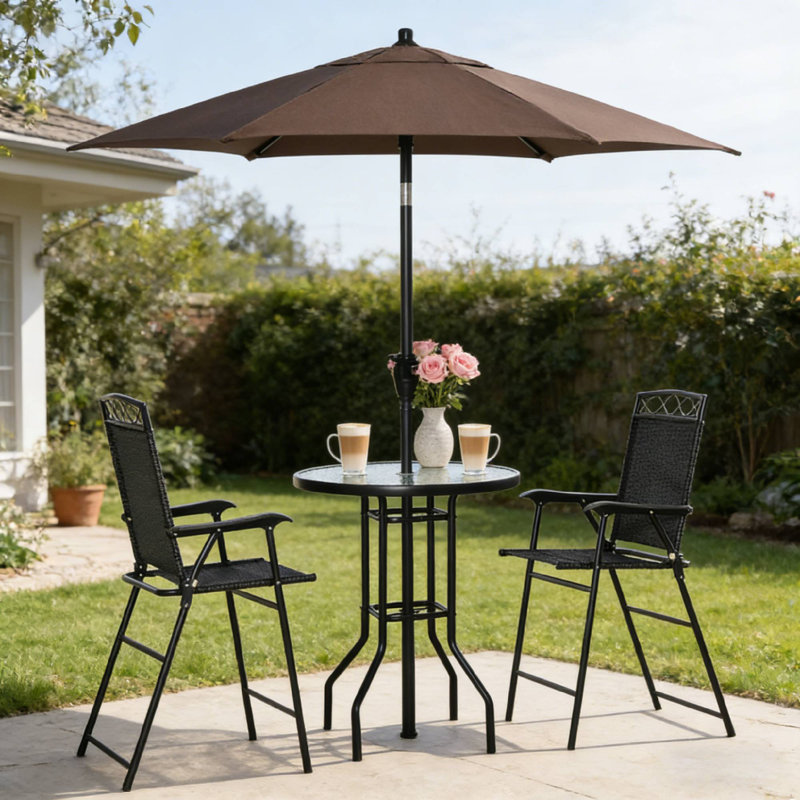 Aalbert 2 - Person Patio Dining Set with Round Table, White
