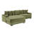 Eduardo L-Shaped Corduroy Sectional Sofa with Throw Pillows-114312614-126593206