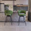 Ensemble de 2 tabourets de bar 26 po en lin tissé avec tabourets à pieds noirs sans îlot de cuisine réglable, 360 tabourets de bar pivotants avec tabouret de bar et repose-pieds (vert)-121078346