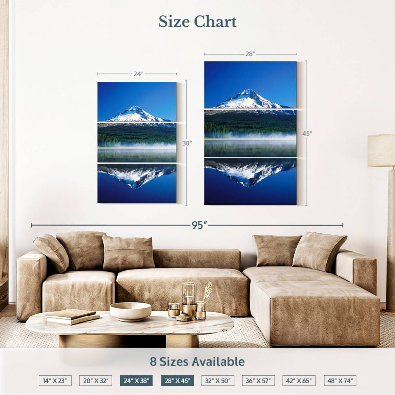 Alvord Mount Hood In Trillium Lake, 38" H x 24" W