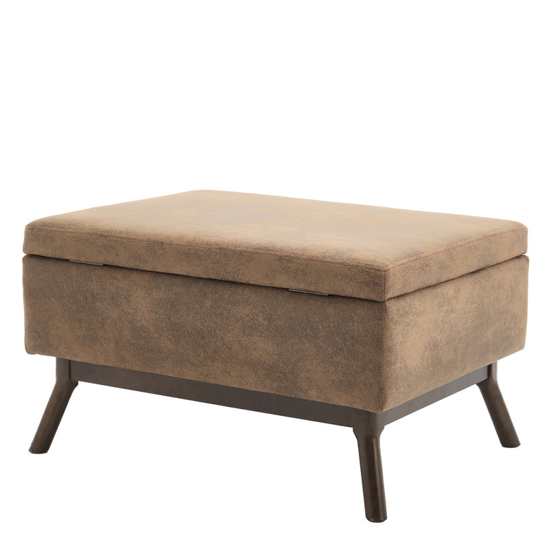 Table basse carrée de style Mid-Century avec structure en bois massif et fonction de rangement multifonctionnelle en mousse haute densité