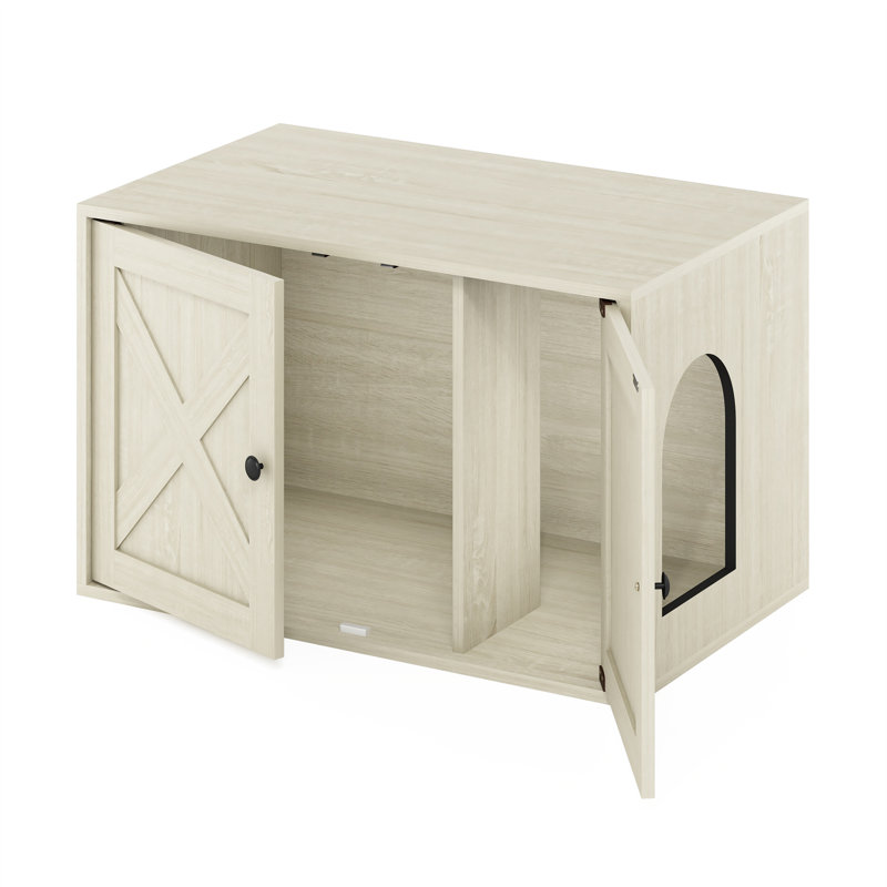 Enceinte pour chat Tucker Murphy Pet ™ Peli Farmhouse, brun rustique, Blanc délavé
