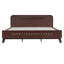LIT EN GRAND BOIS PINE, TAILLE GRANDE ET STABLE, PAS DE BOÎTE À RESSORTS NÉCESSAIRE, COULEUR NOYER FONCÉ