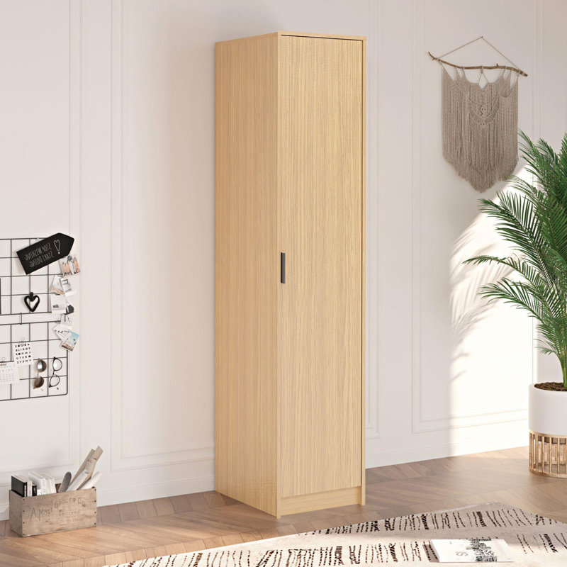 Phoenix 1 Door Hanging Rail Bedroom Storage Wardrobe, Oak