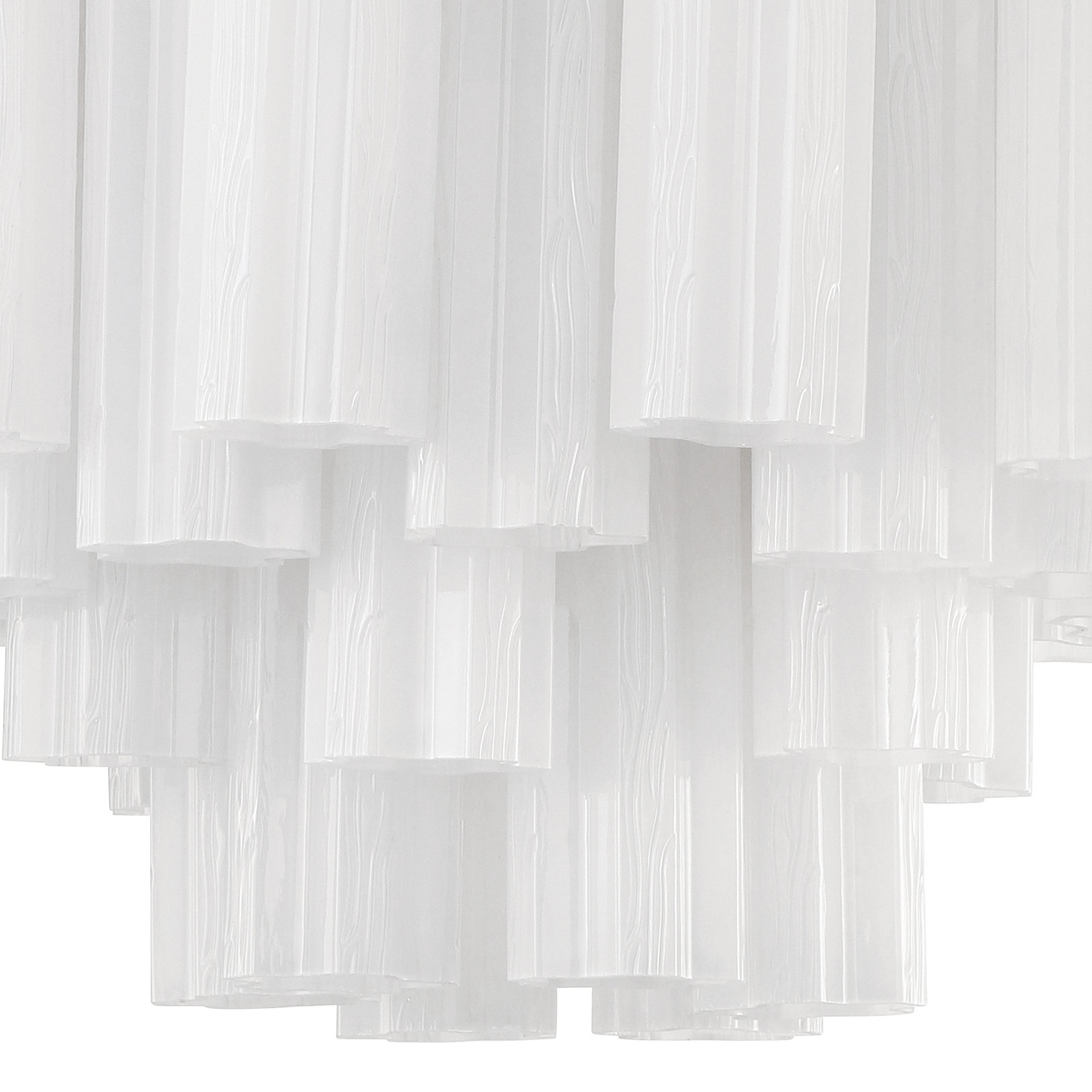 Arras Dimmable Tiered Chandelier, Milk White, Polished Chrome, 14.25" H x 22" W x 22" D