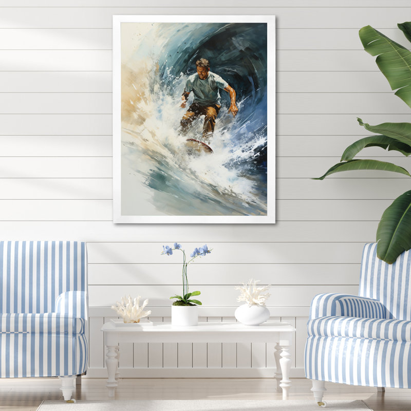 Beach Photo Surfers Paradise I - impression, H 40 po x l 30 po x P 1,5 po, Cadre photo blanc