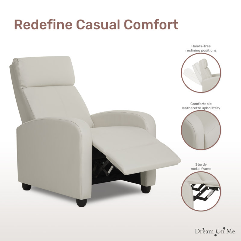 Dream On Me  Manual Recliner, Cream