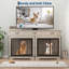 Mobilier de cage spacieux pour deux chiens de taille moyenne - chenil d'intérieur en bois robuste-1167339366